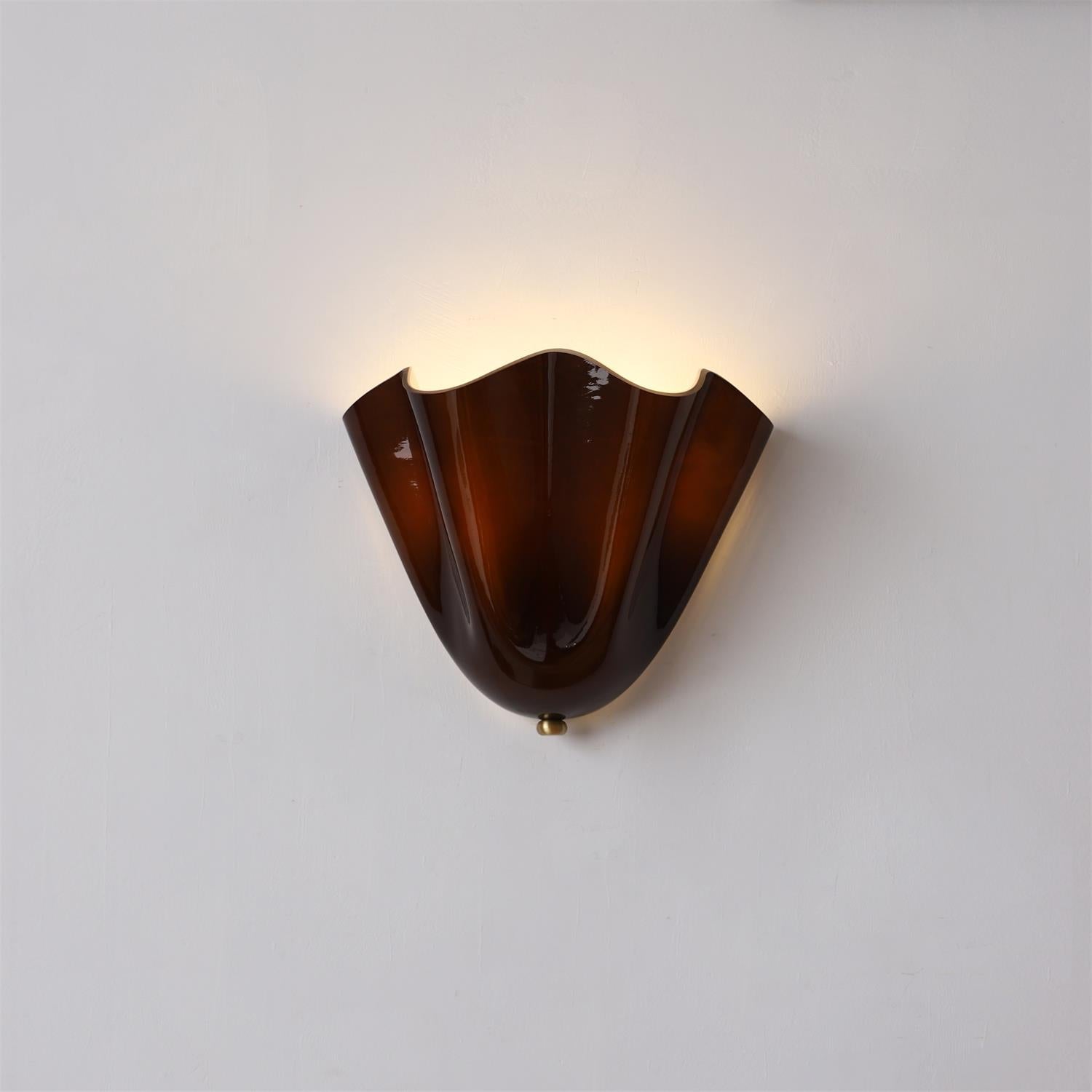 Lampada Da Parete Vera In Vetro Soffiato - Design Elegante E Moderno, Resistente All'Umidità