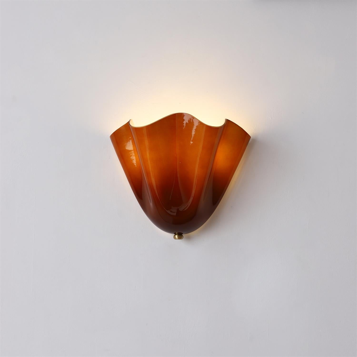 Lampada Da Parete Vera In Vetro Soffiato - Design Elegante E Moderno, Resistente All'Umidità