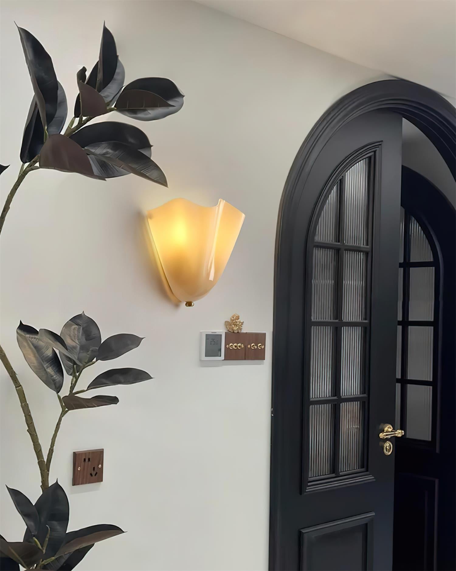 Lampada Da Parete Vera In Vetro Soffiato - Design Elegante E Moderno, Resistente All'Umidità