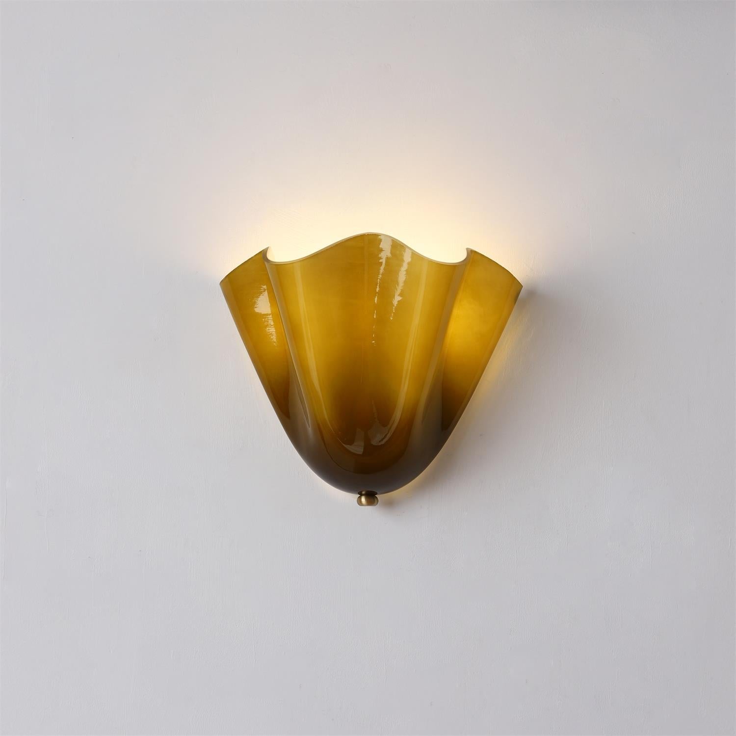 Lampada Da Parete Vera In Vetro Soffiato - Design Elegante E Moderno, Resistente All'Umidità