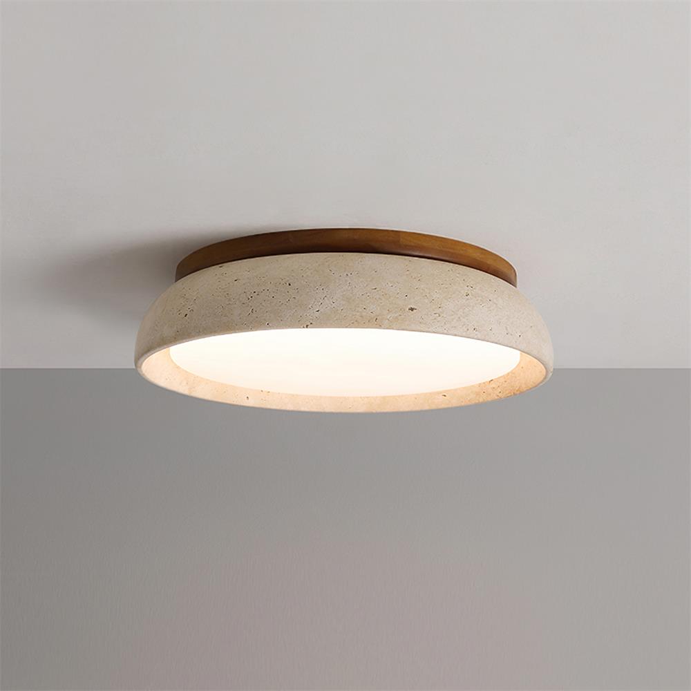Lampada Da Soffitto Plafoniera In Travertino Piedra - Design Elegante E Naturale