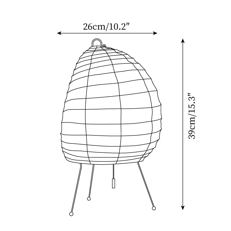 Lampada Da Tavolo Akari 1N In Carta Washi Con Base In Metallo Elegante