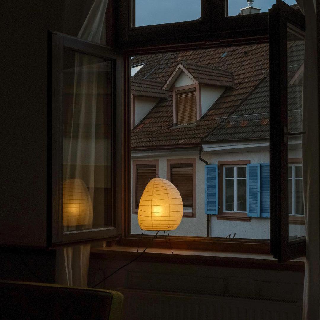 Lampada Da Tavolo Akari 1N In Carta Washi Con Base In Metallo Elegante
