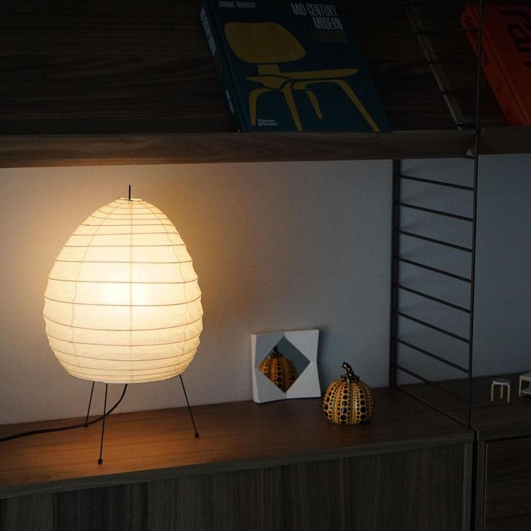Lampada Da Tavolo Akari 1N In Carta Washi Con Base In Metallo Elegante