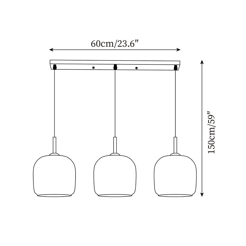 Lampada a Sospensione Moderna in Vetro Fumè per Cucina e Ambienti Eleganti
