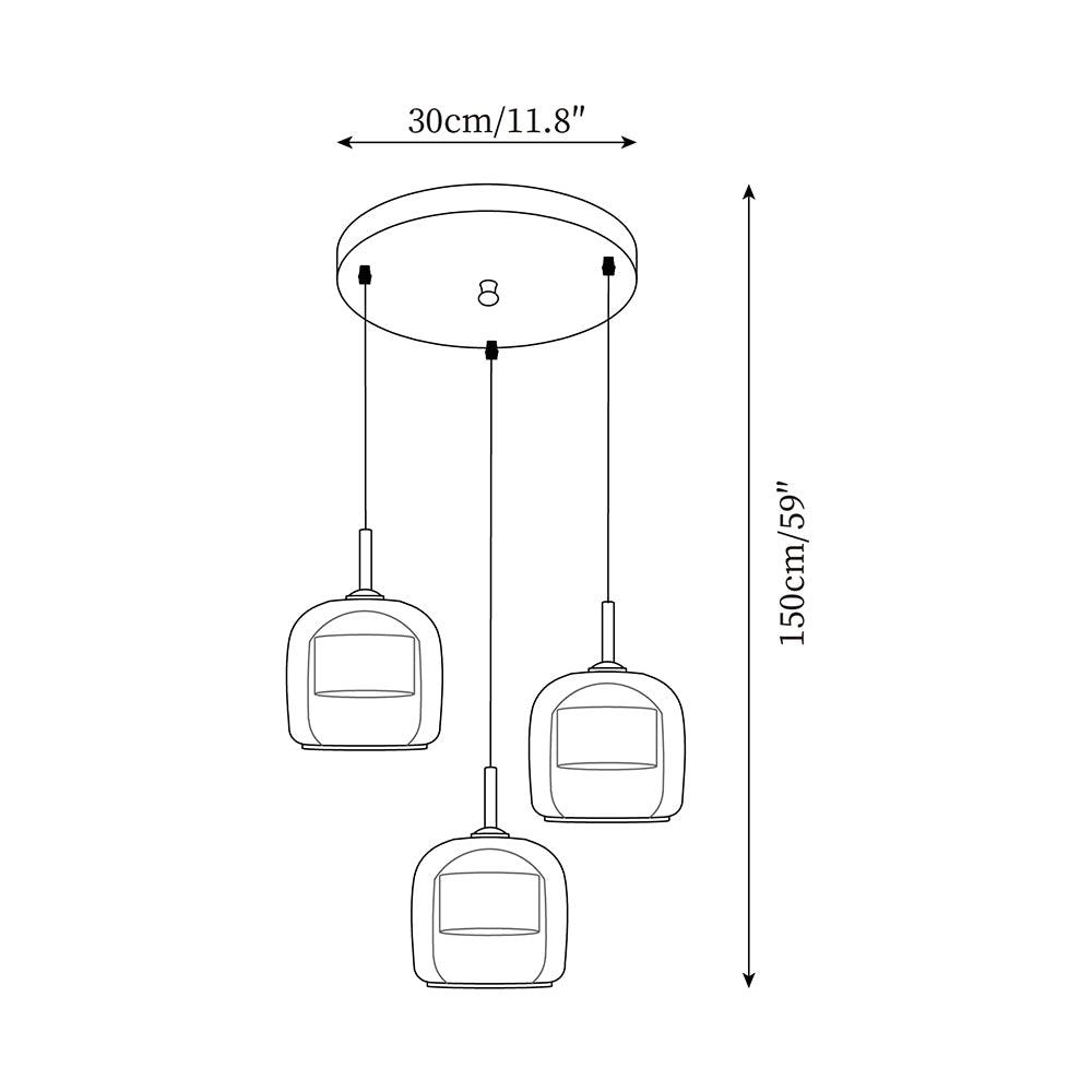 Lampada a Sospensione Moderna in Vetro Fumè per Cucina e Ambienti Eleganti