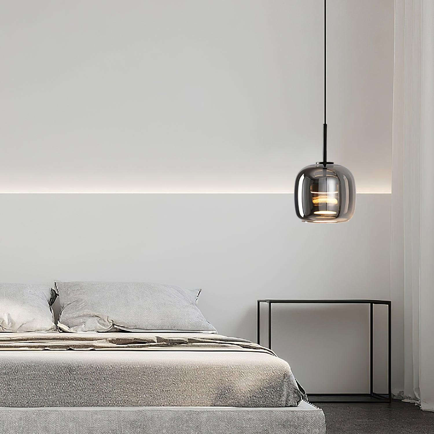Lampada a Sospensione Moderna in Vetro Fumè per Cucina e Ambienti Eleganti