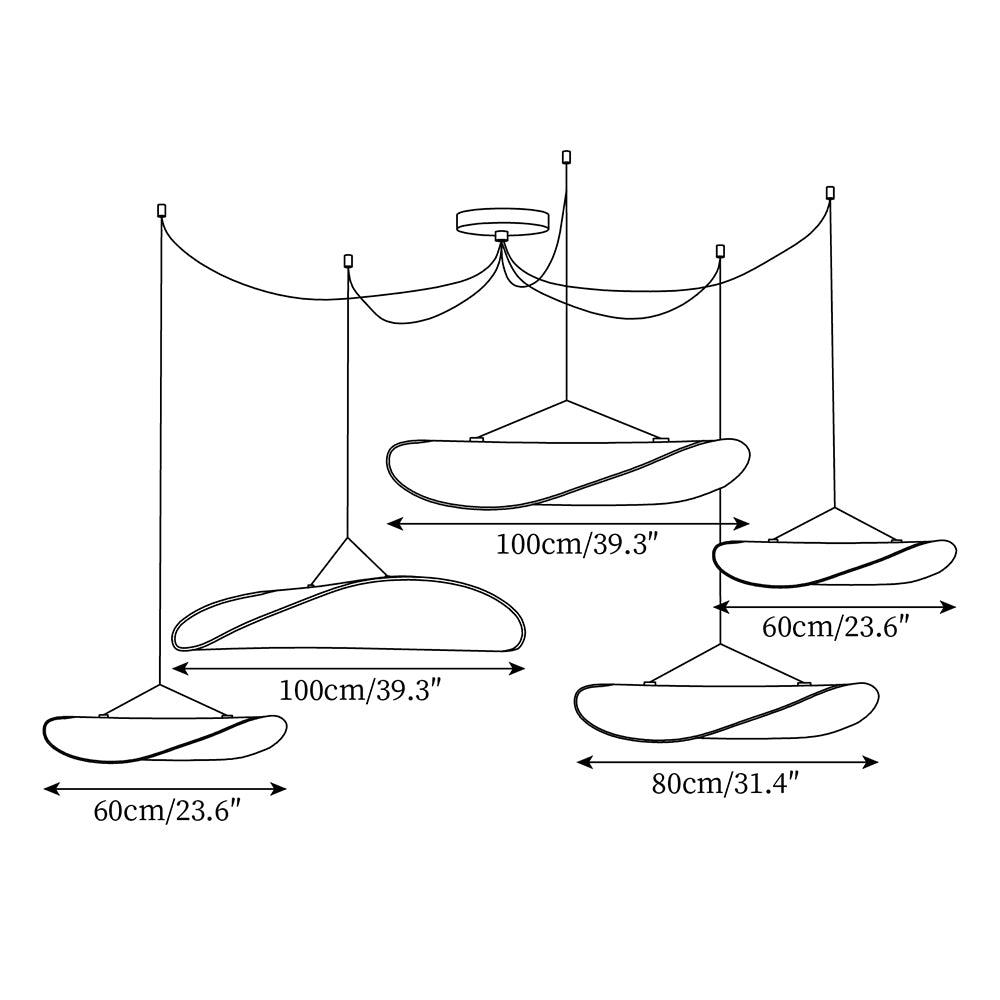 Lampada a Sospensione Tense Tyvek - Lampadari Moderni con LED Integrato e Design Leggero