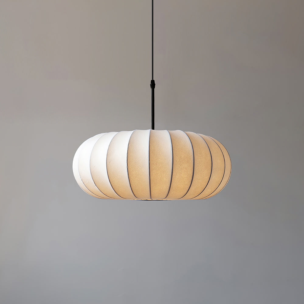 Lampada a Sospensione Verona - Design Wabi-Sabi Minimalista in Metallo e Seta
