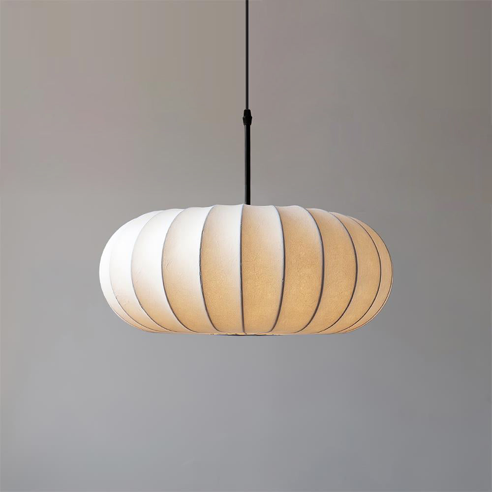 Lampada a Sospensione Verona - Design Wabi-Sabi Minimalista in Metallo e Seta