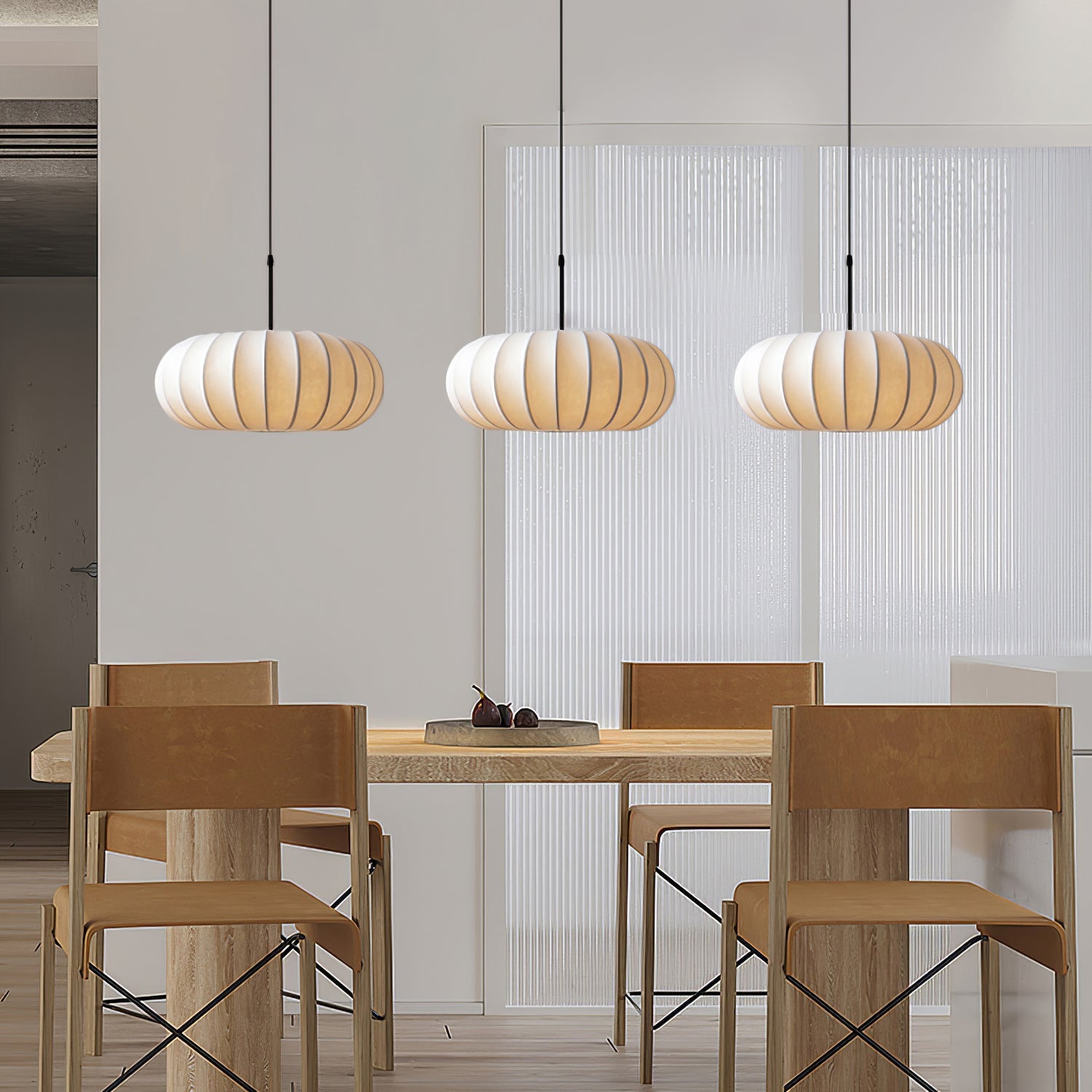 Lampada a Sospensione Verona - Design Wabi-Sabi Minimalista in Metallo e Seta