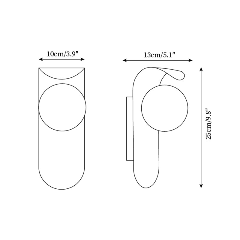Lampada da Parete Carlyle con Base in Legno e Globo in Acrilico, Design Moderno e Accogliente