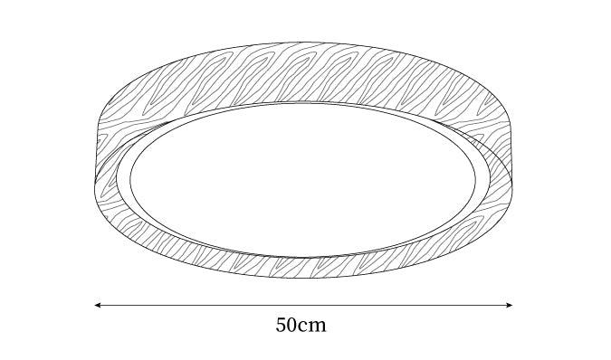 Lampada da Soffitto Rotonda in Legno con Finitura Acrilica e LED 3000K