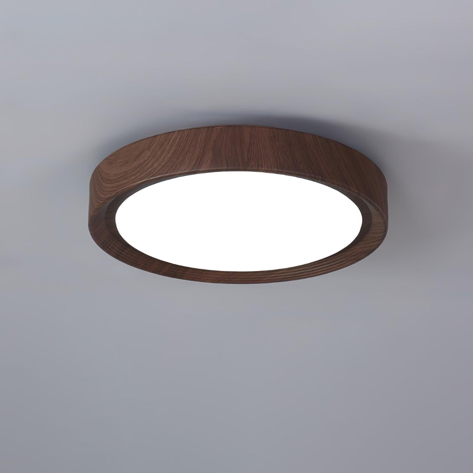 Lampada da Soffitto Rotonda in Legno con Finitura Acrilica e LED 3000K