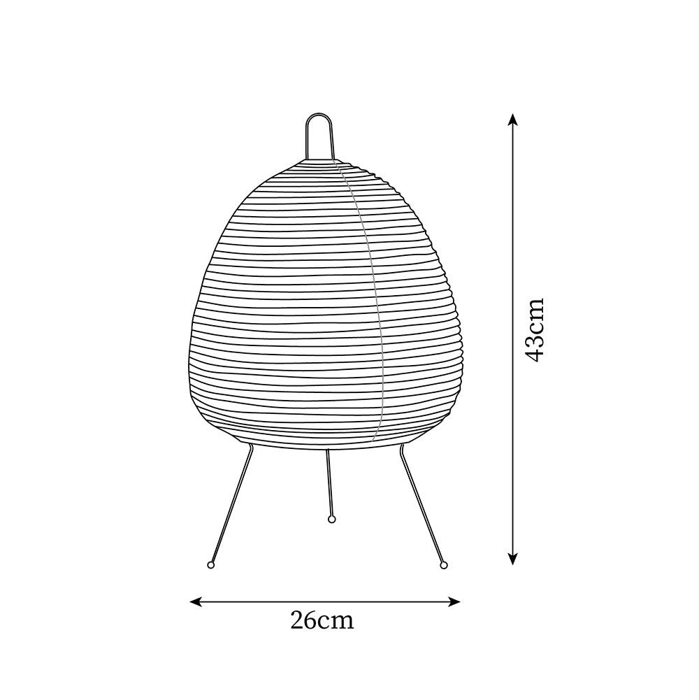 Lampada da Tavolo Elegante in Carta e Metallo, Luce Calda per Interni