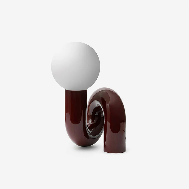 Lampada da Tavolo Industriale in Resina e Vetro – Colori Rosa, Blu, Bianco, Rosso, Diametro 26 cm, Altezza 40 cm