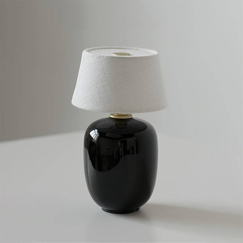 Lampada da Tavolo Senza Fili in Ceramica con Ricarica USB e Controllo Touch – Design Compatto e Moderno per Interni ed Esterni