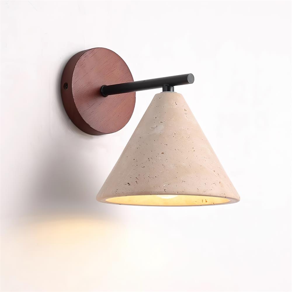 Lampada Da Parete Elegante In Travertino - Design Rustico E Illuminazione Calda