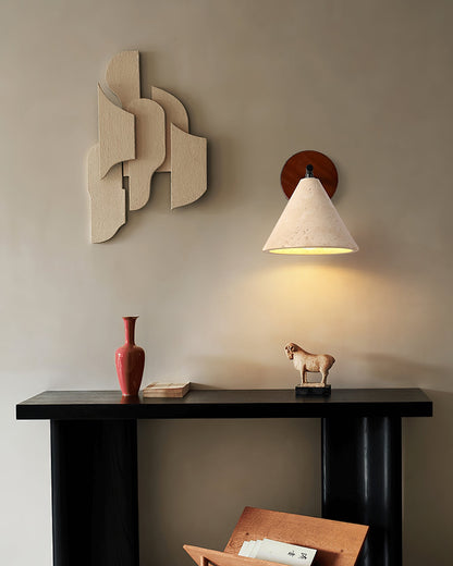Lampada Da Parete Elegante In Travertino - Design Rustico E Illuminazione Calda