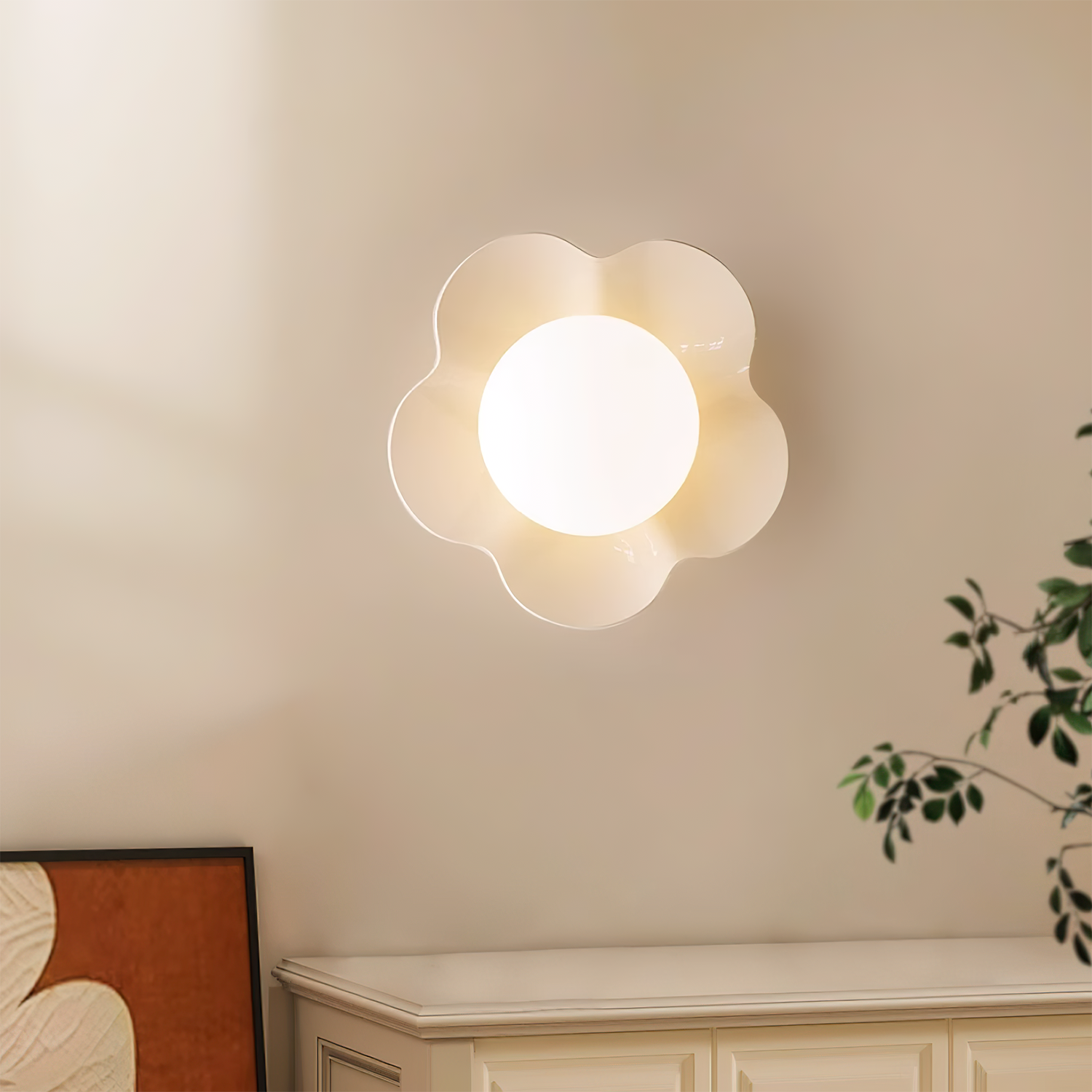 Lampada Da Parete La Fleur - Design Unico in Resina e Vetro per Interni
