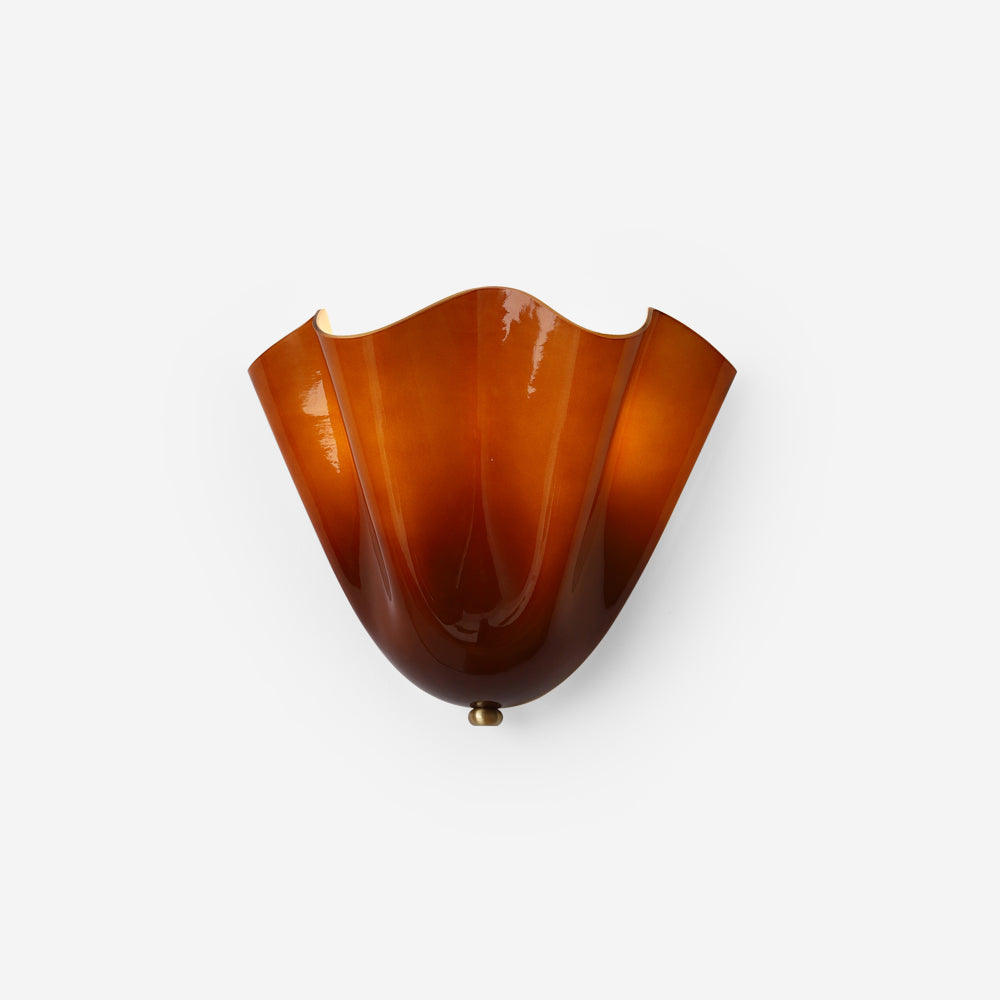 Lampada Da Parete Vera In Vetro Soffiato - Design Elegante E Moderno, Resistente All'Umidità