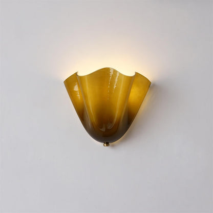 Lampada Da Parete Vera In Vetro Soffiato - Design Elegante E Moderno, Resistente All'Umidità