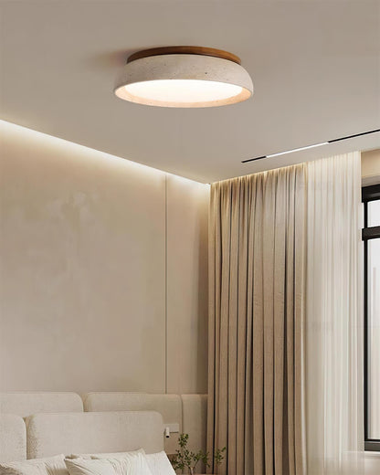 Lampada Da Soffitto Plafoniera In Travertino Piedra - Design Elegante E Naturale