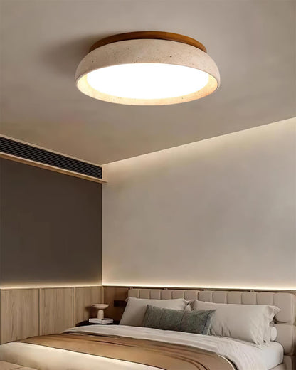 Lampada Da Soffitto Plafoniera In Travertino Piedra - Design Elegante E Naturale