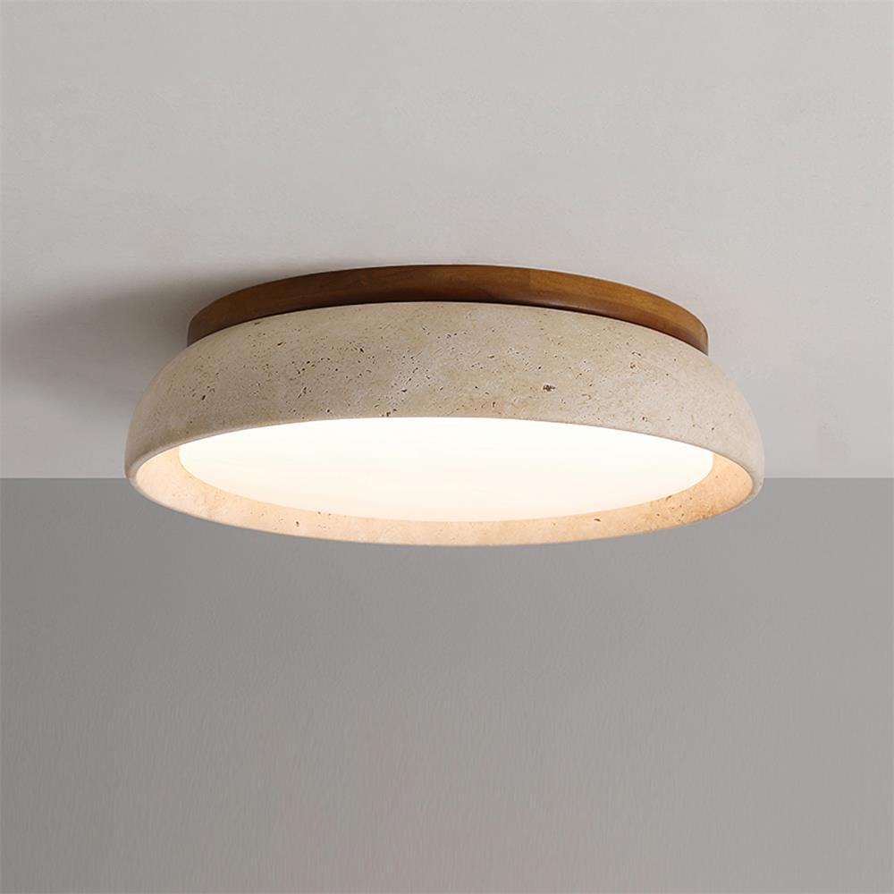 Lampada Da Soffitto Plafoniera In Travertino Piedra - Design Elegante E Naturale