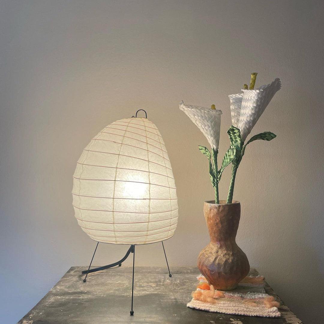 Lampada Da Tavolo Akari 1N In Carta Washi Con Base In Metallo Elegante