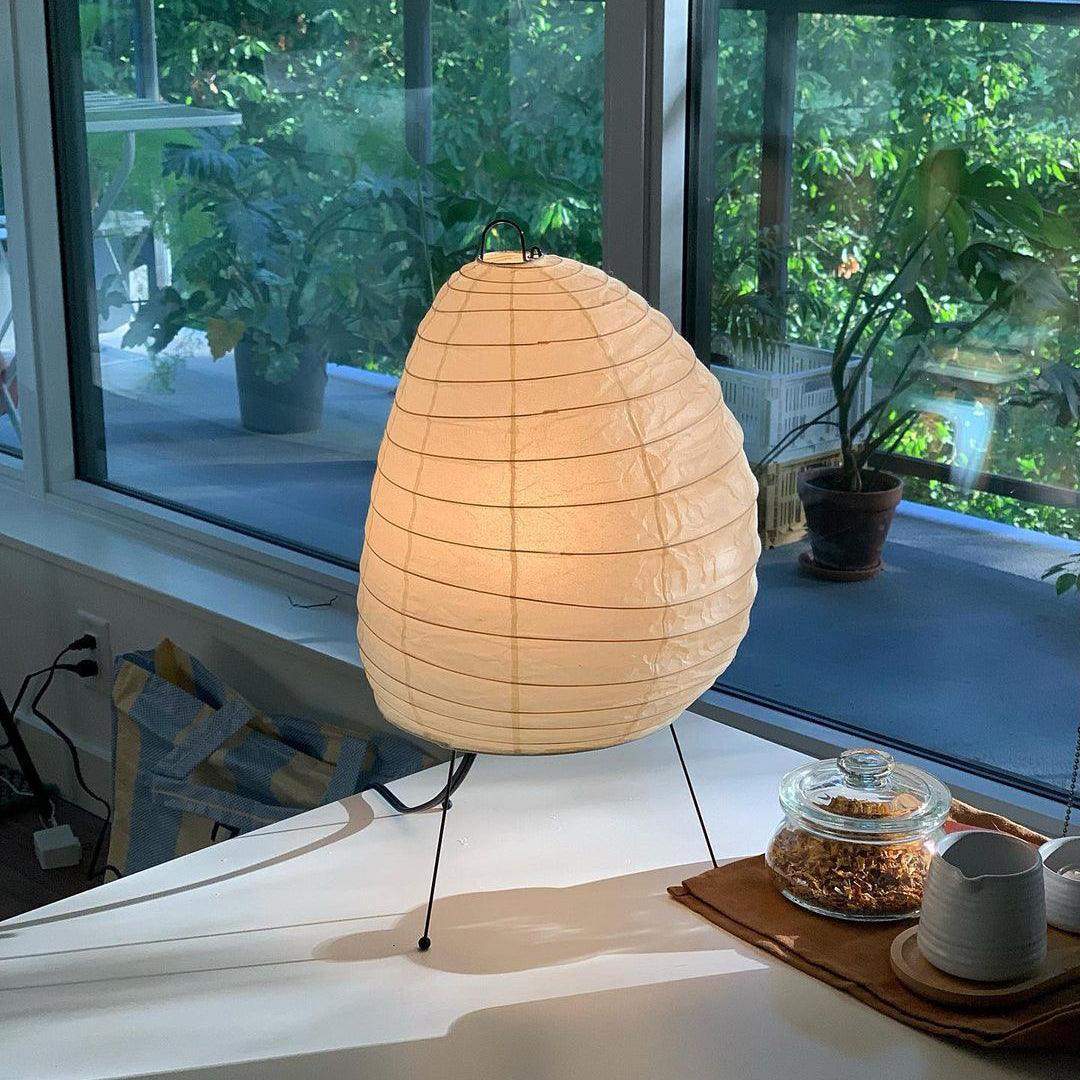 Lampada Da Tavolo Akari 1N In Carta Washi Con Base In Metallo Elegante