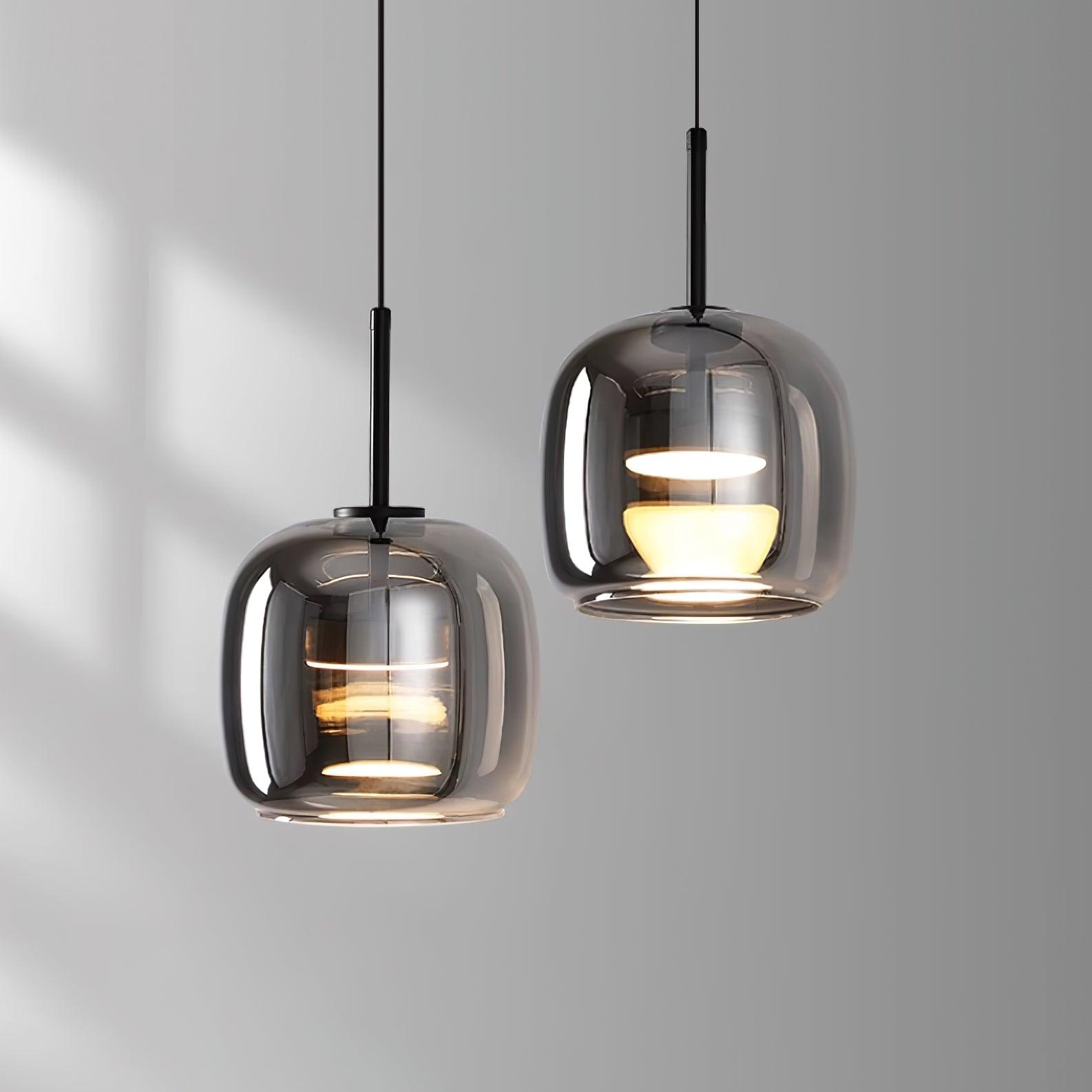Lampada a Sospensione Moderna in Vetro Fumè per Cucina e Ambienti Eleganti