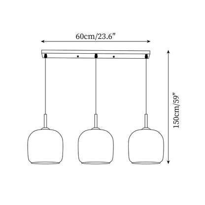 Lampada a Sospensione Moderna in Vetro Fumè per Cucina e Ambienti Eleganti