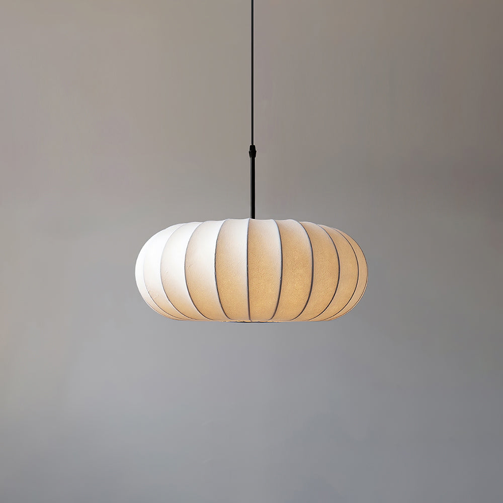 Lampada a Sospensione Verona - Design Wabi-Sabi Minimalista in Metallo e Seta