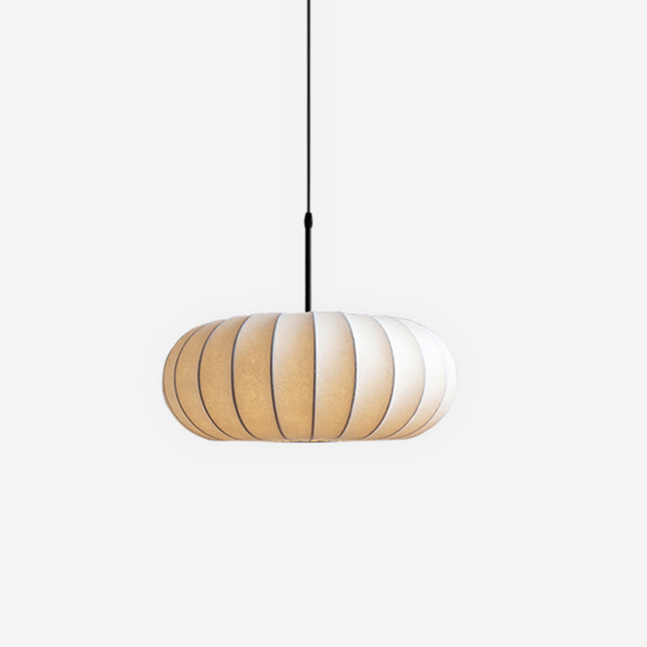 Lampada a Sospensione Verona - Design Wabi-Sabi Minimalista in Metallo e Seta