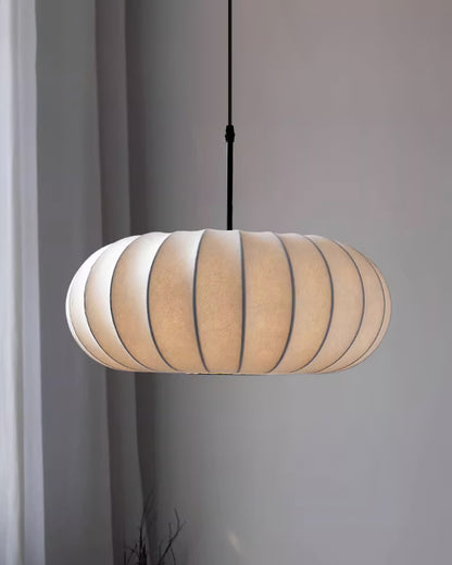 Lampada a Sospensione Verona - Design Wabi-Sabi Minimalista in Metallo e Seta