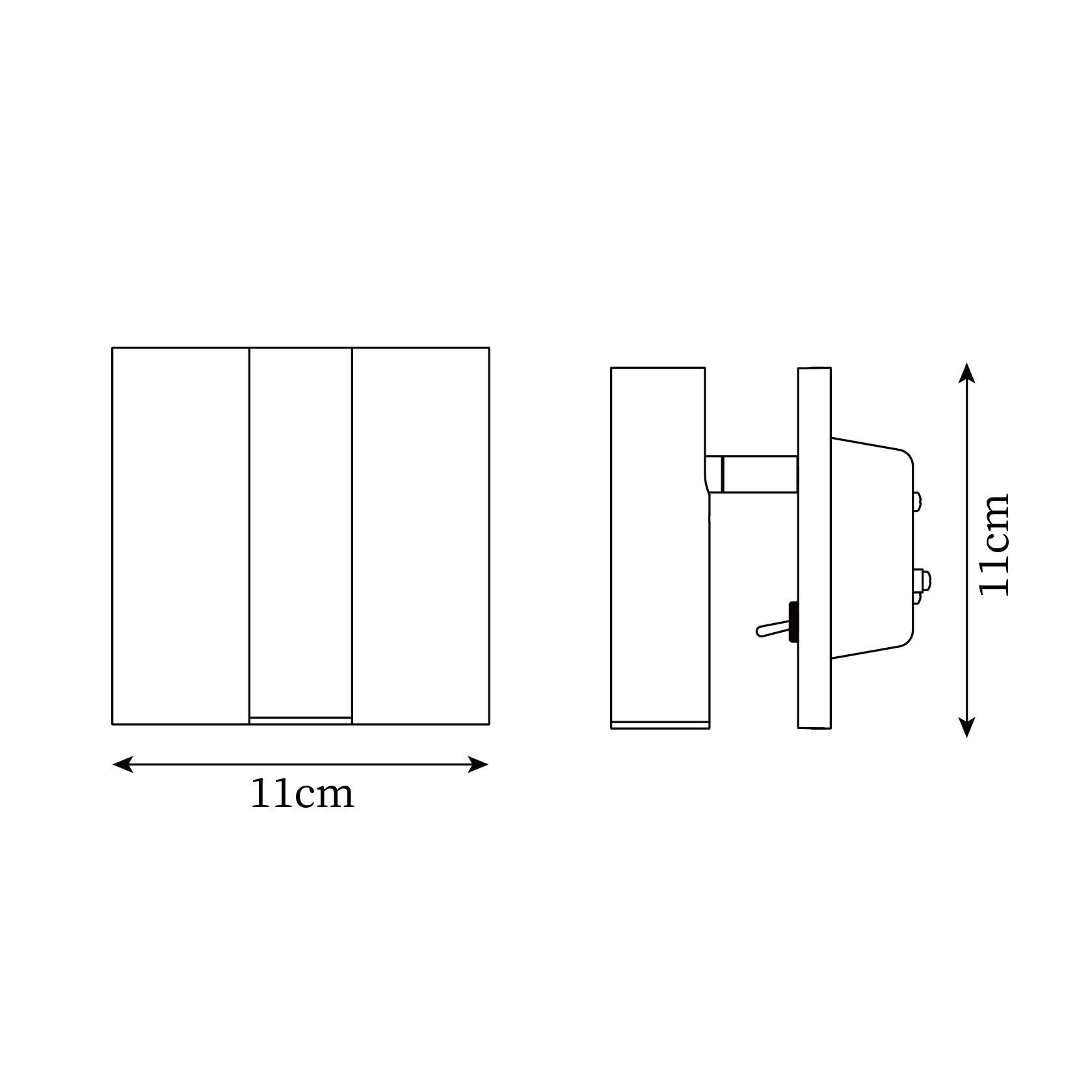 Lampada da Parete Micro Quadrata LED in Alluminio con Interruttore, Design Moderno