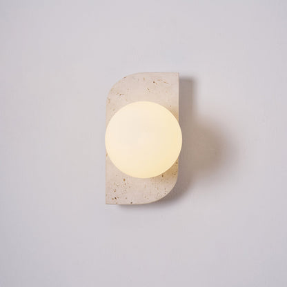 Lampada da Parete in Travertino Neptune - Applique da Parete Elegante e Versatile