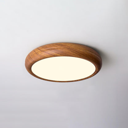 Lampada da Soffitto Rotonda in Legno con Finitura Acrilica e LED 3000K