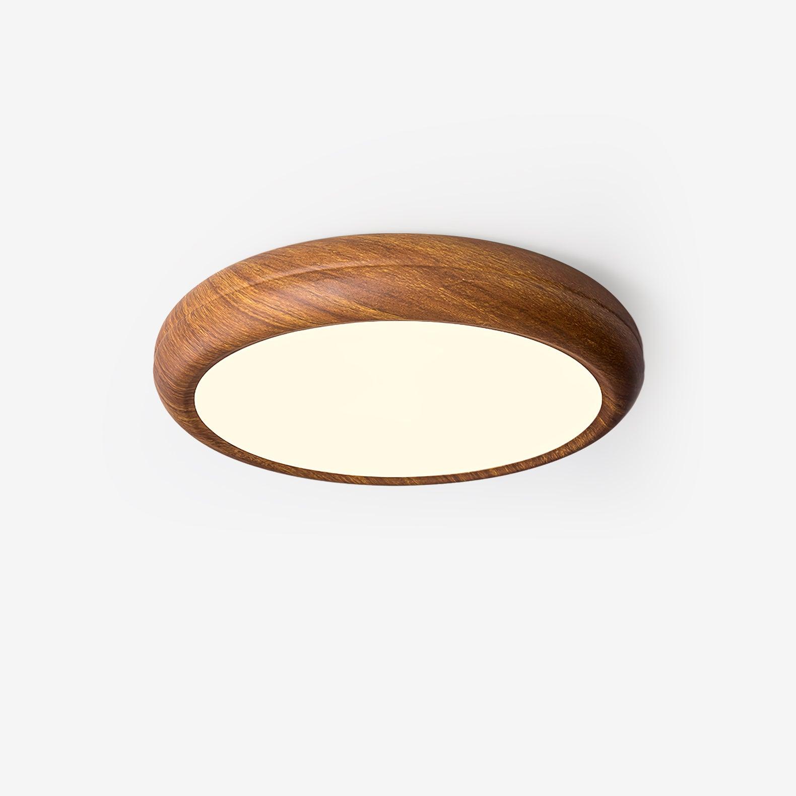 Lampada da Soffitto Rotonda in Legno con Finitura Acrilica e LED 3000K