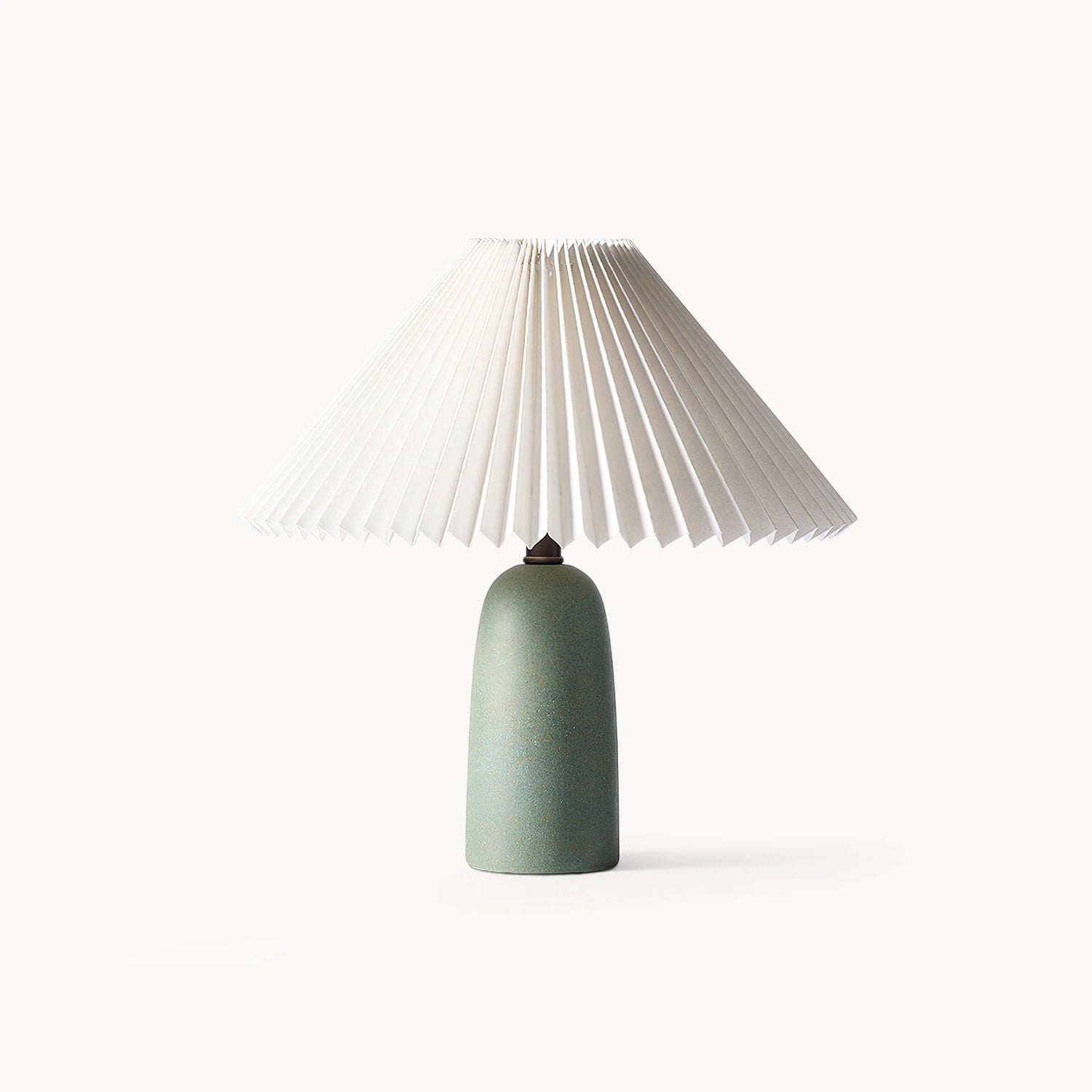Lampada da Tavolo Elegante in Ceramica con Paralume Pieghettato – Beige e Verde, Stile Moderno, Dimensioni Ø 30cm x H 31cm / Ø 40cm x H 51cm