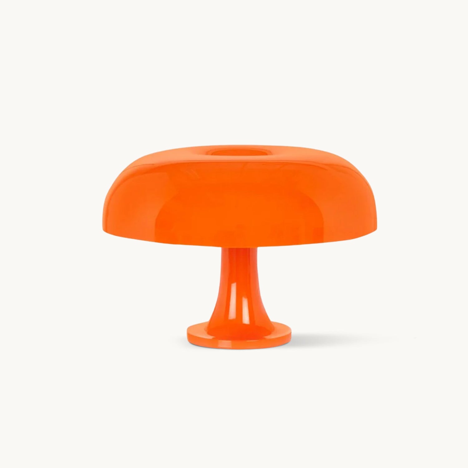 Lampada da Tavolo Nesso in Plastica Termoplastica – Design Moderno Bianco e Arancione, Diametro 32 cm, Compatibile con Lampadine E14