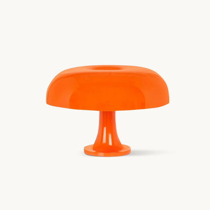 Lampada da Tavolo Nesso in Plastica Termoplastica – Design Moderno Bianco e Arancione, Diametro 32 cm, Compatibile con Lampadine E14
