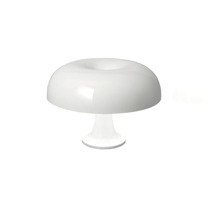 Lampada da Tavolo Nesso in Plastica Termoplastica – Design Moderno Bianco e Arancione, Diametro 32 cm, Compatibile con Lampadine E14