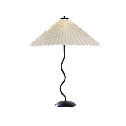 Lampada da Tavolo Origami in Stile Nordico con Design Curvo in Metallo e Tessuto – Perfetta per Interni, Ø 43 cm x H 60 cm